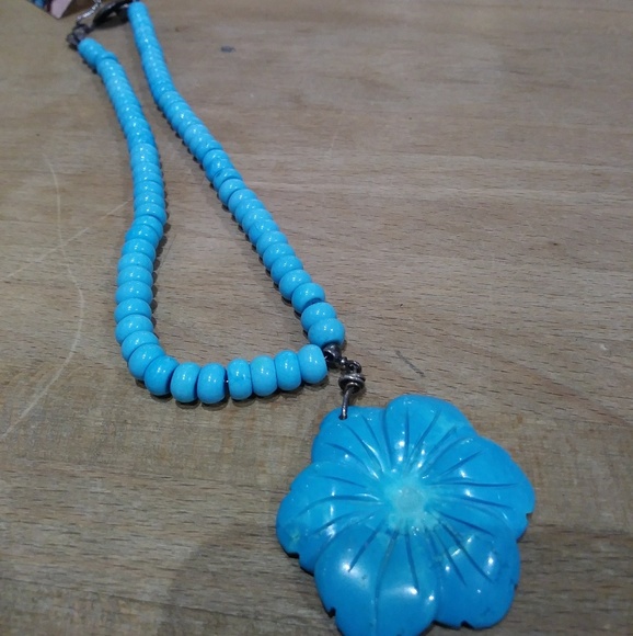 Turquoise and Sterling Necklace - Picture 5 of 8